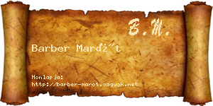Barber Marót névjegykártya